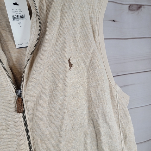 Polo Ralph Lauren Mens Vest Sz L New Dune Tan #B61 - Picture 5 of 5